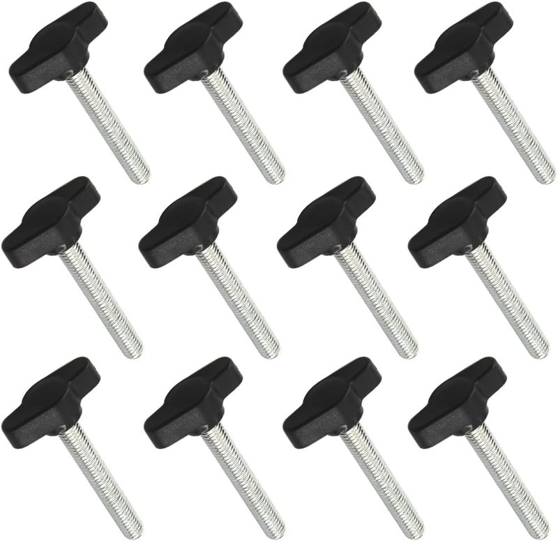 Faspiroty 12Pcs M6x45 Clamping Handle Screw Knobs T Knob Screw T-Shaped Knob Adjust Tightening Bolt - Image 1